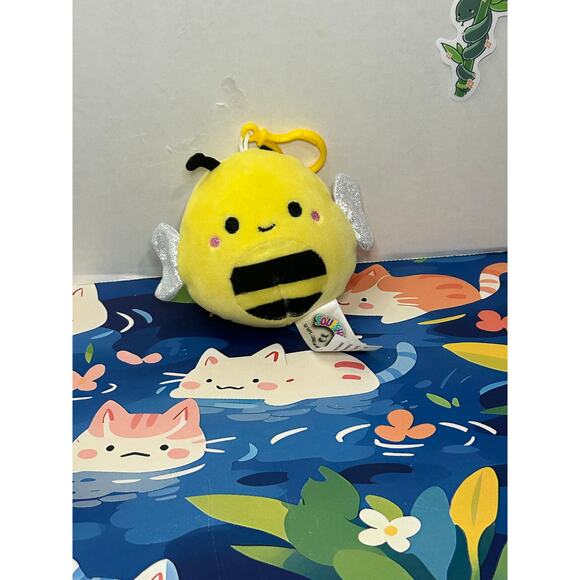 Squishmallows Sunny The Bumble Bee Clip On Keychain Plush Stuffed Toy Doll - Picture 1 of 7